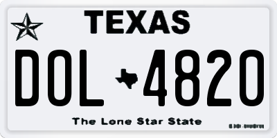 TX license plate DOL4820