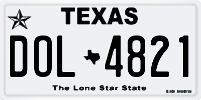 TX license plate DOL4821