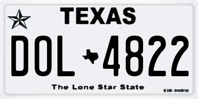 TX license plate DOL4822