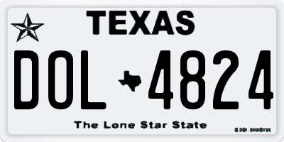 TX license plate DOL4824