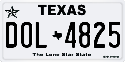TX license plate DOL4825
