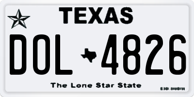 TX license plate DOL4826