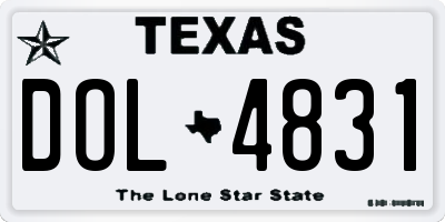 TX license plate DOL4831