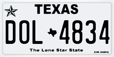 TX license plate DOL4834