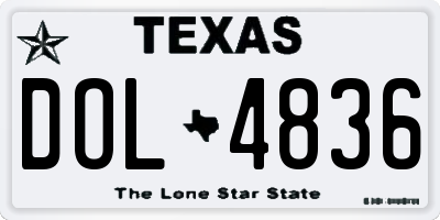 TX license plate DOL4836