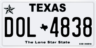 TX license plate DOL4838