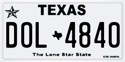 TX license plate DOL4840