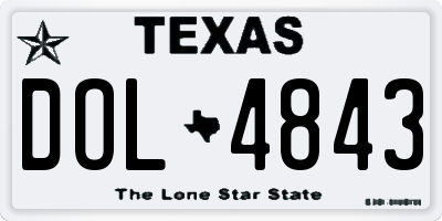 TX license plate DOL4843