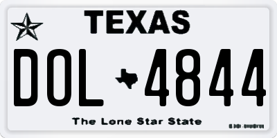 TX license plate DOL4844