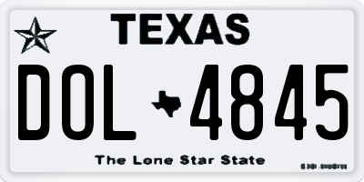 TX license plate DOL4845