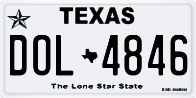 TX license plate DOL4846