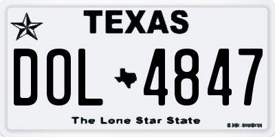 TX license plate DOL4847