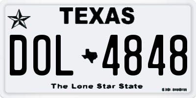 TX license plate DOL4848