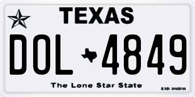 TX license plate DOL4849