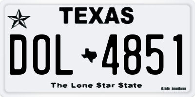 TX license plate DOL4851