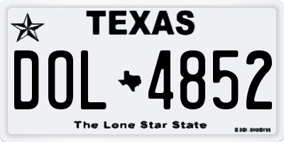 TX license plate DOL4852