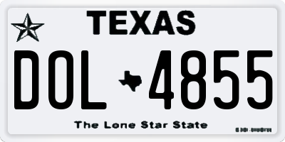 TX license plate DOL4855