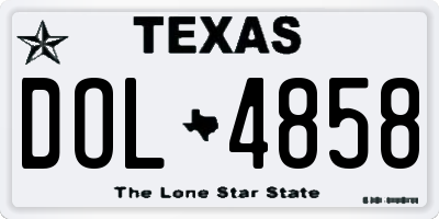 TX license plate DOL4858
