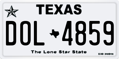TX license plate DOL4859