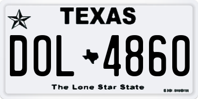 TX license plate DOL4860