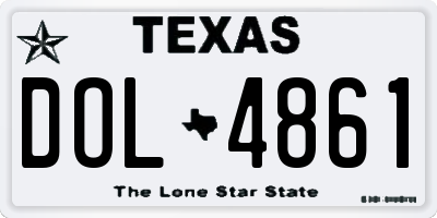 TX license plate DOL4861