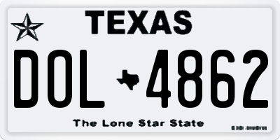 TX license plate DOL4862