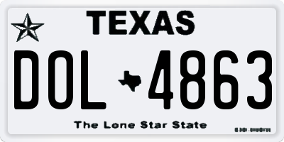 TX license plate DOL4863