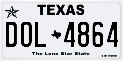 TX license plate DOL4864