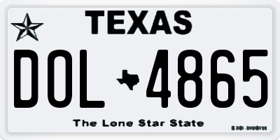 TX license plate DOL4865