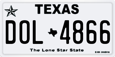 TX license plate DOL4866