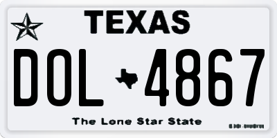 TX license plate DOL4867