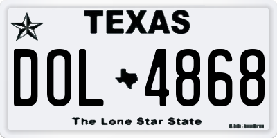 TX license plate DOL4868