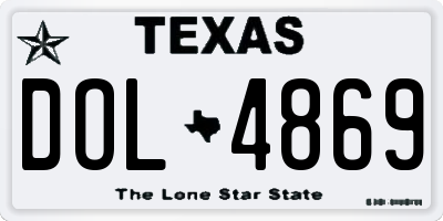 TX license plate DOL4869