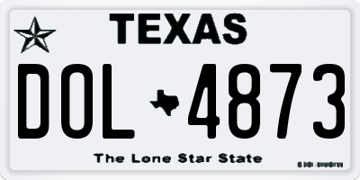 TX license plate DOL4873
