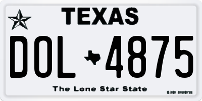 TX license plate DOL4875