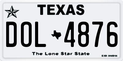 TX license plate DOL4876