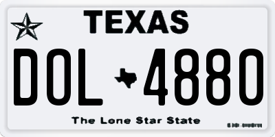 TX license plate DOL4880