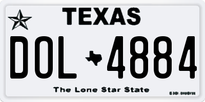 TX license plate DOL4884