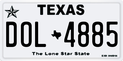 TX license plate DOL4885