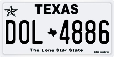 TX license plate DOL4886