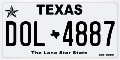 TX license plate DOL4887