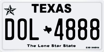 TX license plate DOL4888