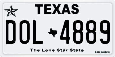 TX license plate DOL4889