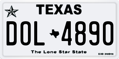 TX license plate DOL4890