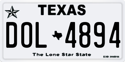 TX license plate DOL4894