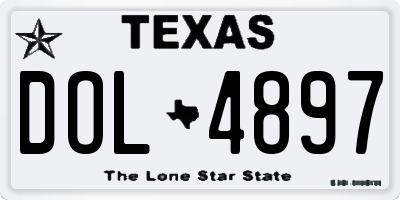TX license plate DOL4897