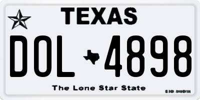 TX license plate DOL4898