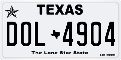 TX license plate DOL4904