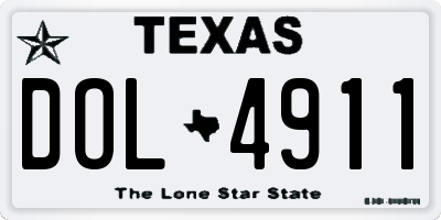 TX license plate DOL4911