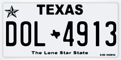 TX license plate DOL4913